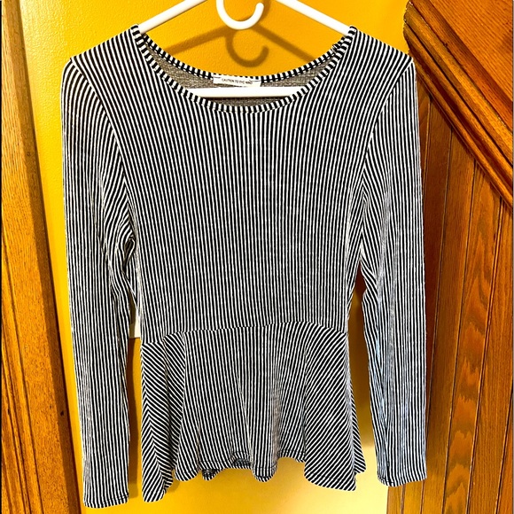 Striped Peplum Blouse - Picture 2 of 3